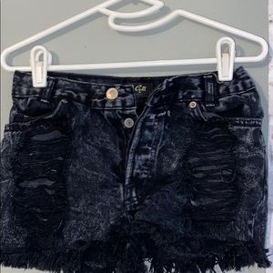 brandy melville black distressed shorts!